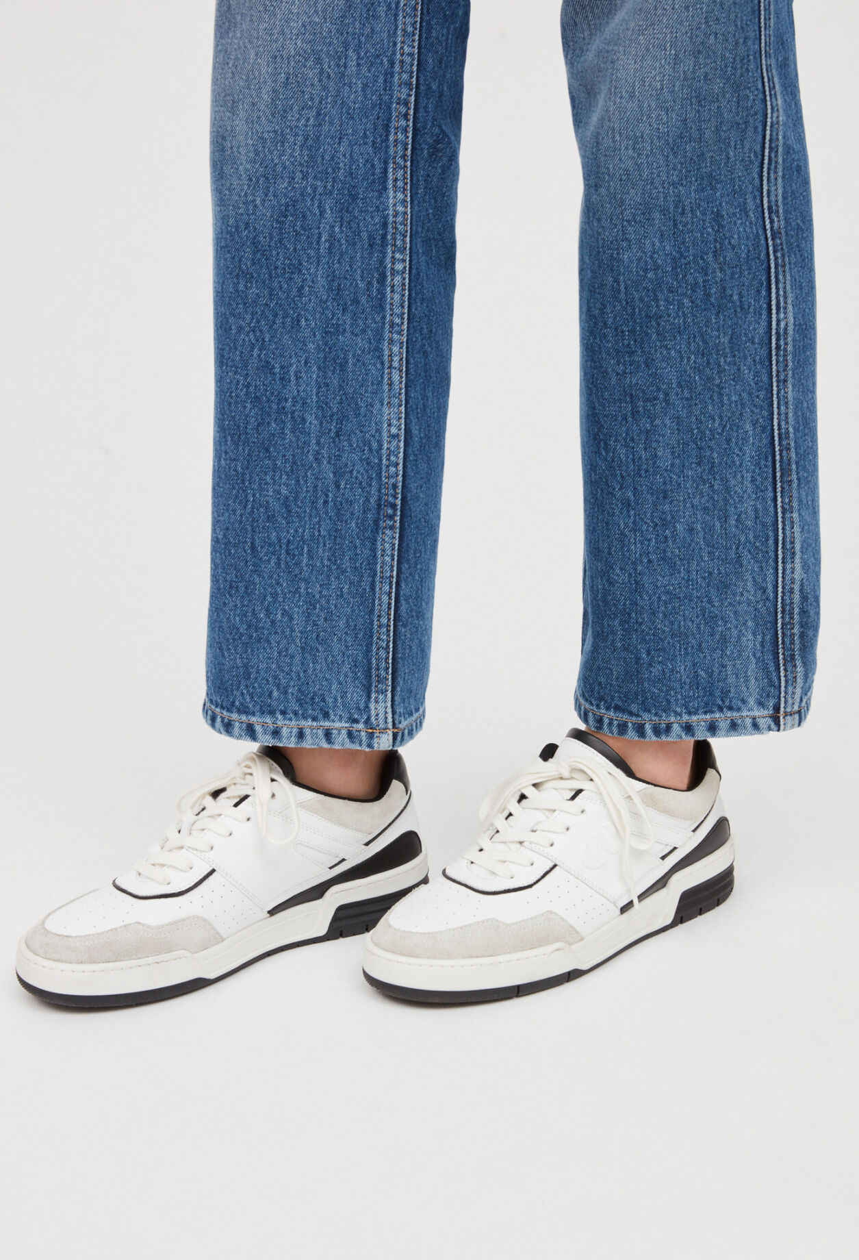 Deportivas cuero bicolor