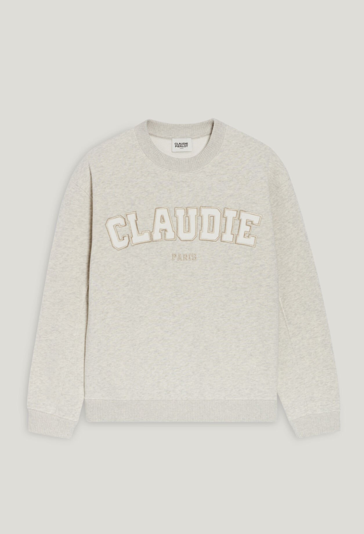 Sudadera de punto gris jaspeado