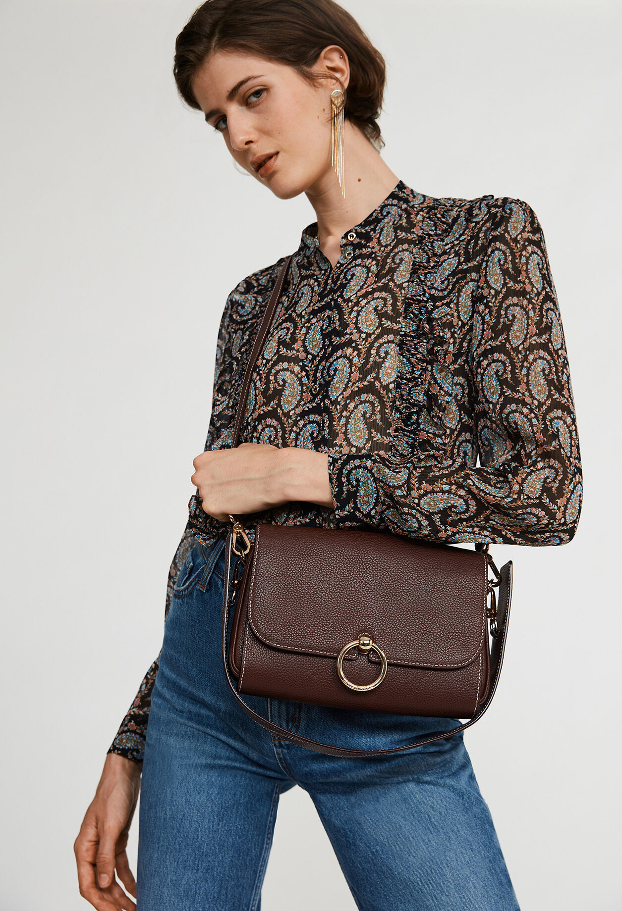 Bolso burdeos hombrocuero