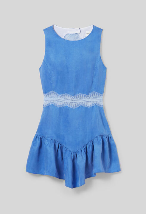 Vestido corto fluido de encaje