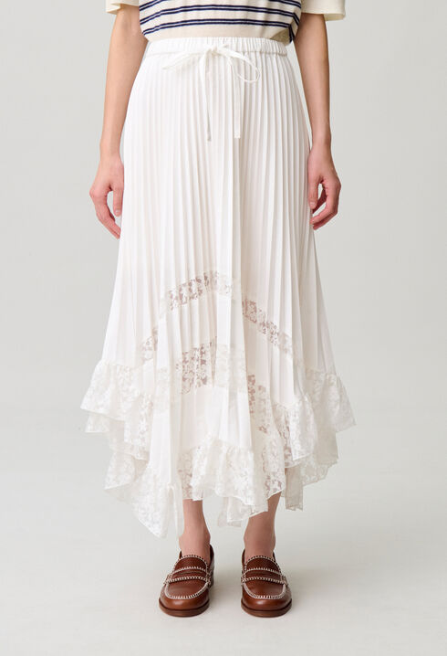 Falda plisada de flores