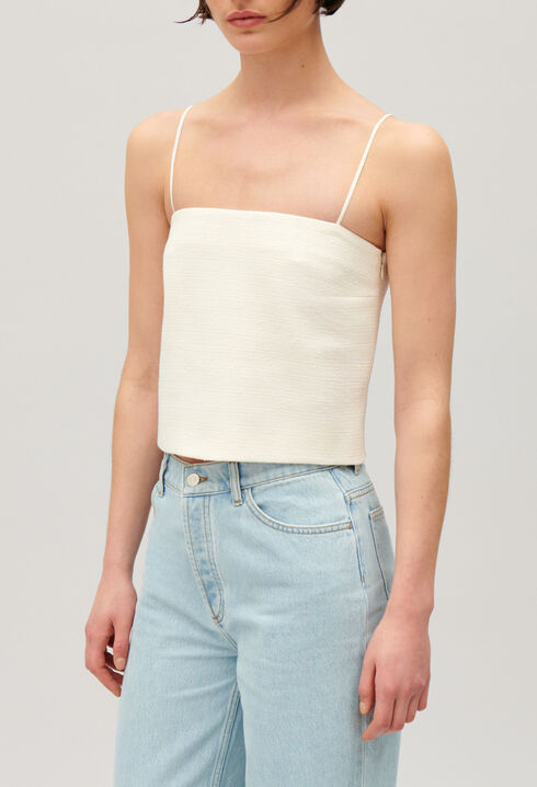 Top corto tweed