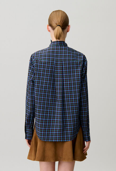 Camisa popel&iacute;n cuello pa&ntilde;uelo