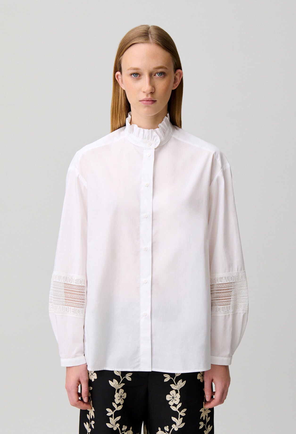 Camisa algod&oacute;n cuello volante