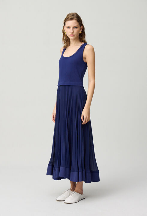 Vestido largo con trampantojo