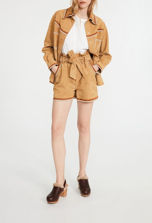 Pantalón corto cuero