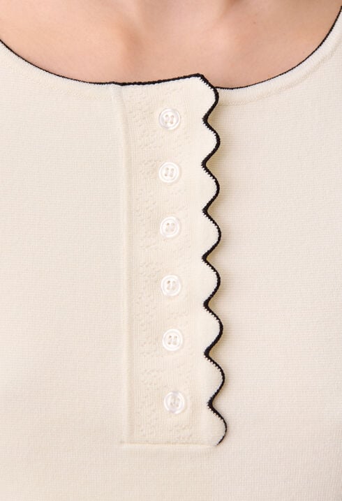 Top en maille &eacute;cru