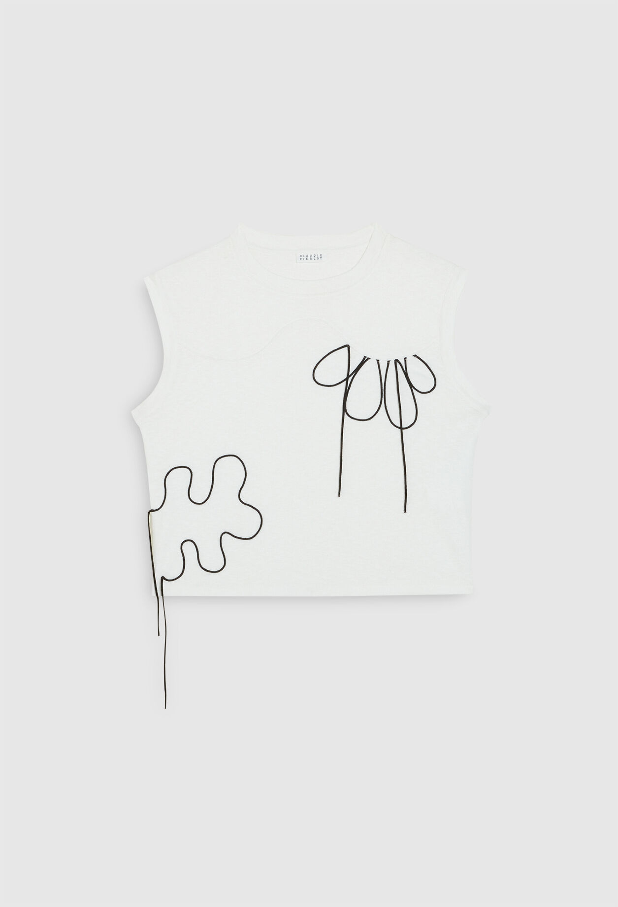 Camiseta bordada de algodón orgánico.