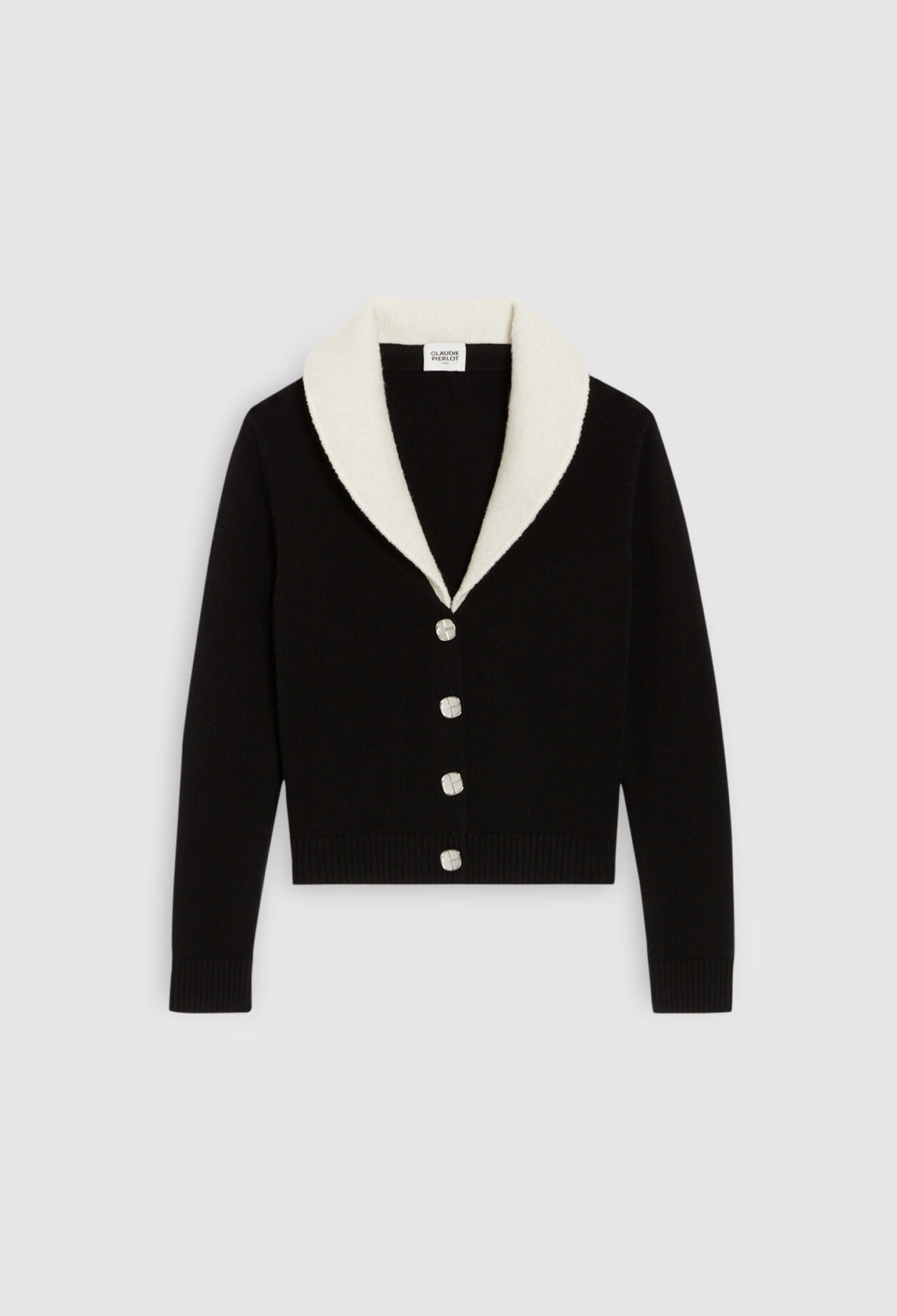 Chaqueta de punto de cuello ancho