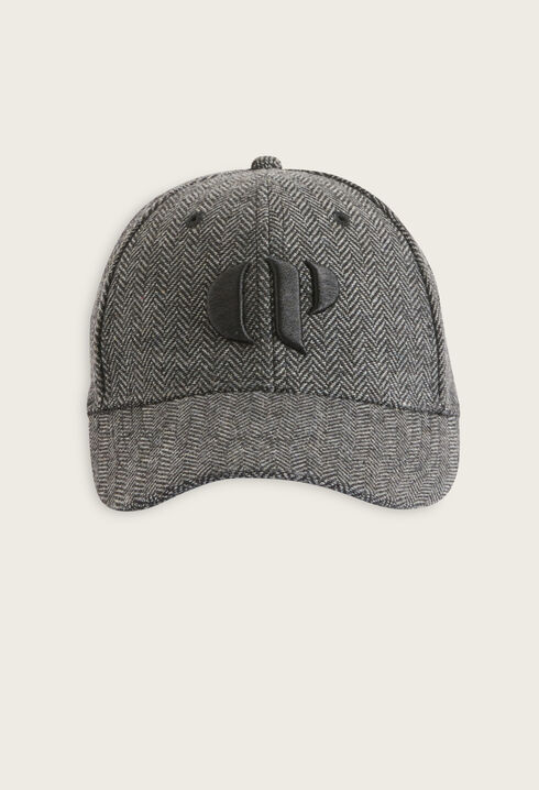 Gorra de tweed gris