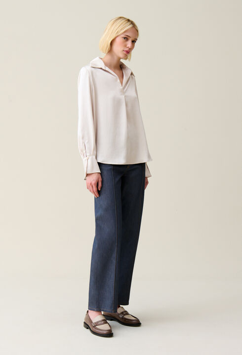 Blusa fluida plisada