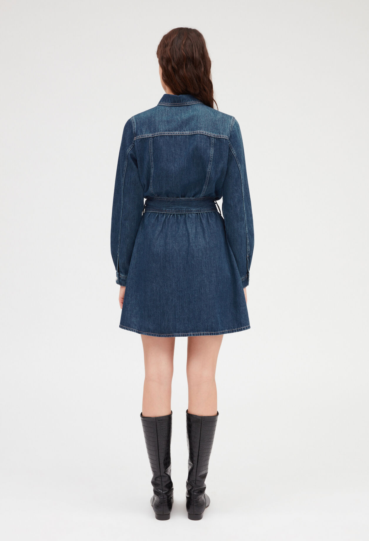 Vestido corto denim mid blue