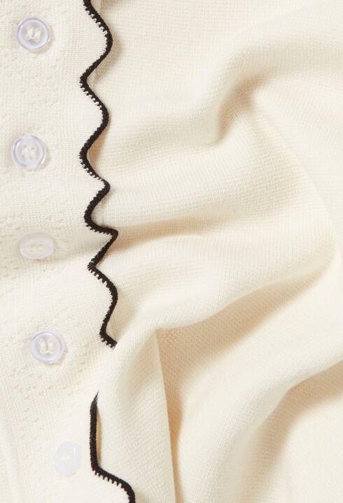 C&aacute;rdigan de punto contrastado