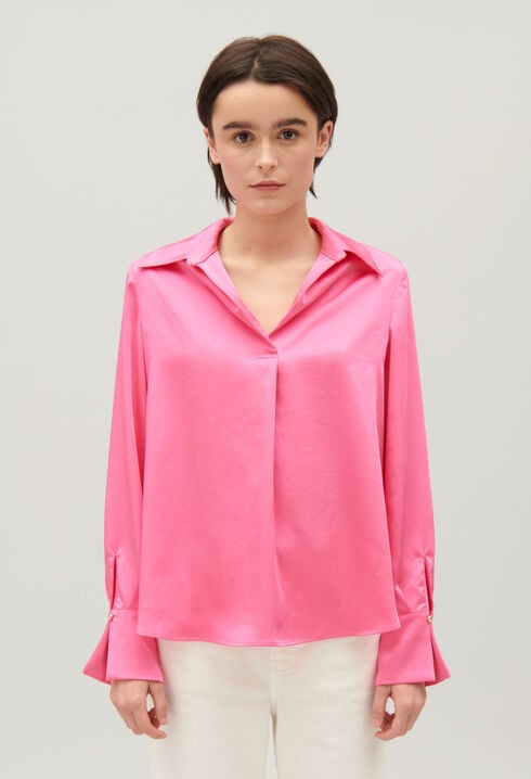 Blusa fluida en rosa