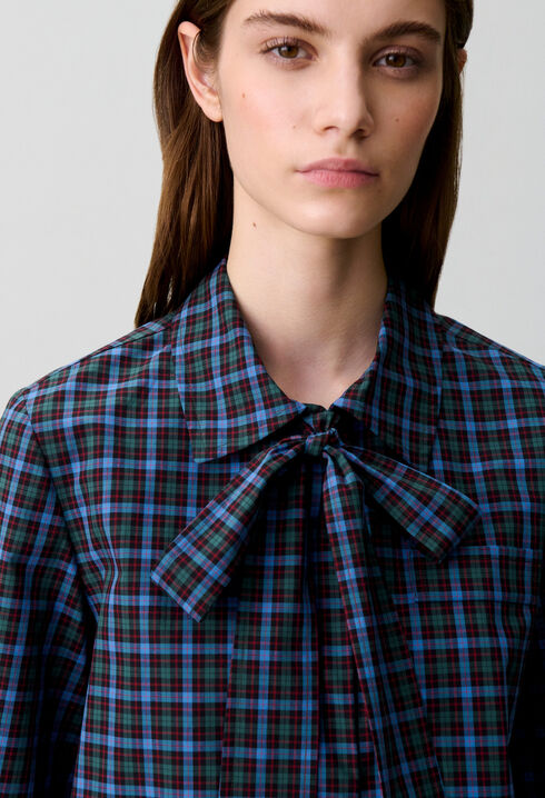 Camisa de cuadros con lazo