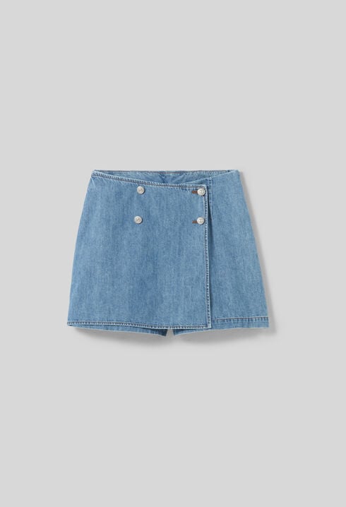 Falda pantal&oacute;n denim