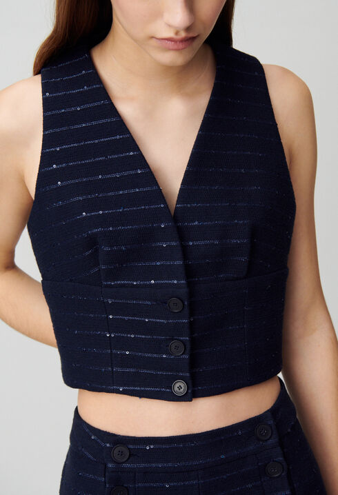 Top blazer de rayas