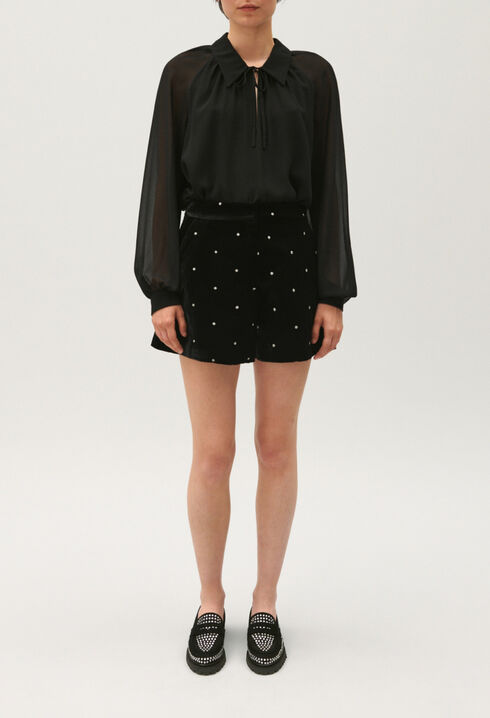 Pantalón corto de terciopelo negro
