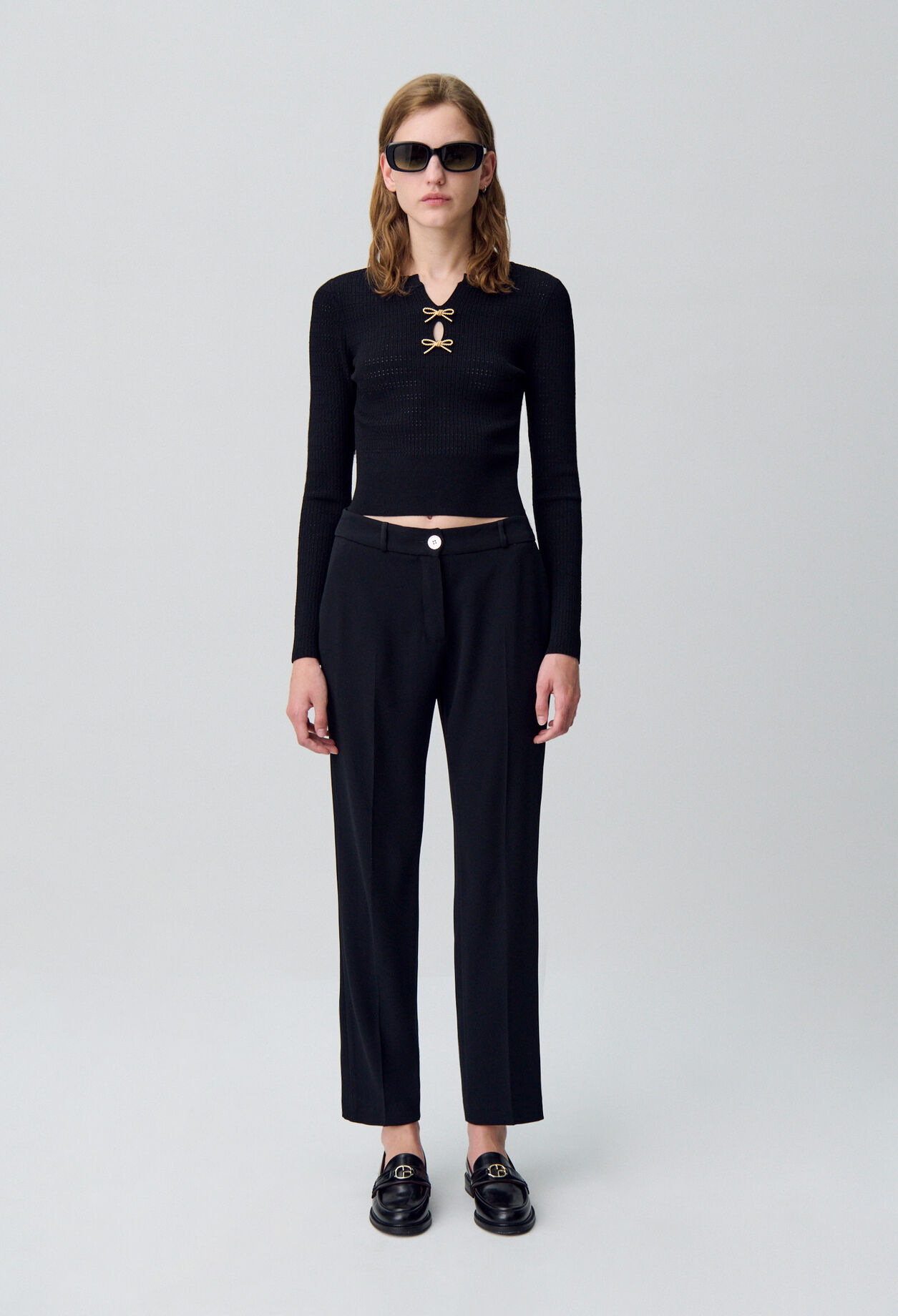 Pantalones de traje liso