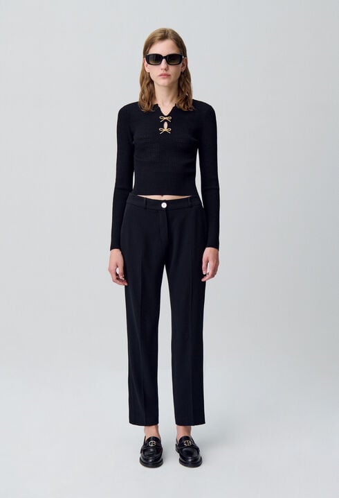 Pantalones de traje liso