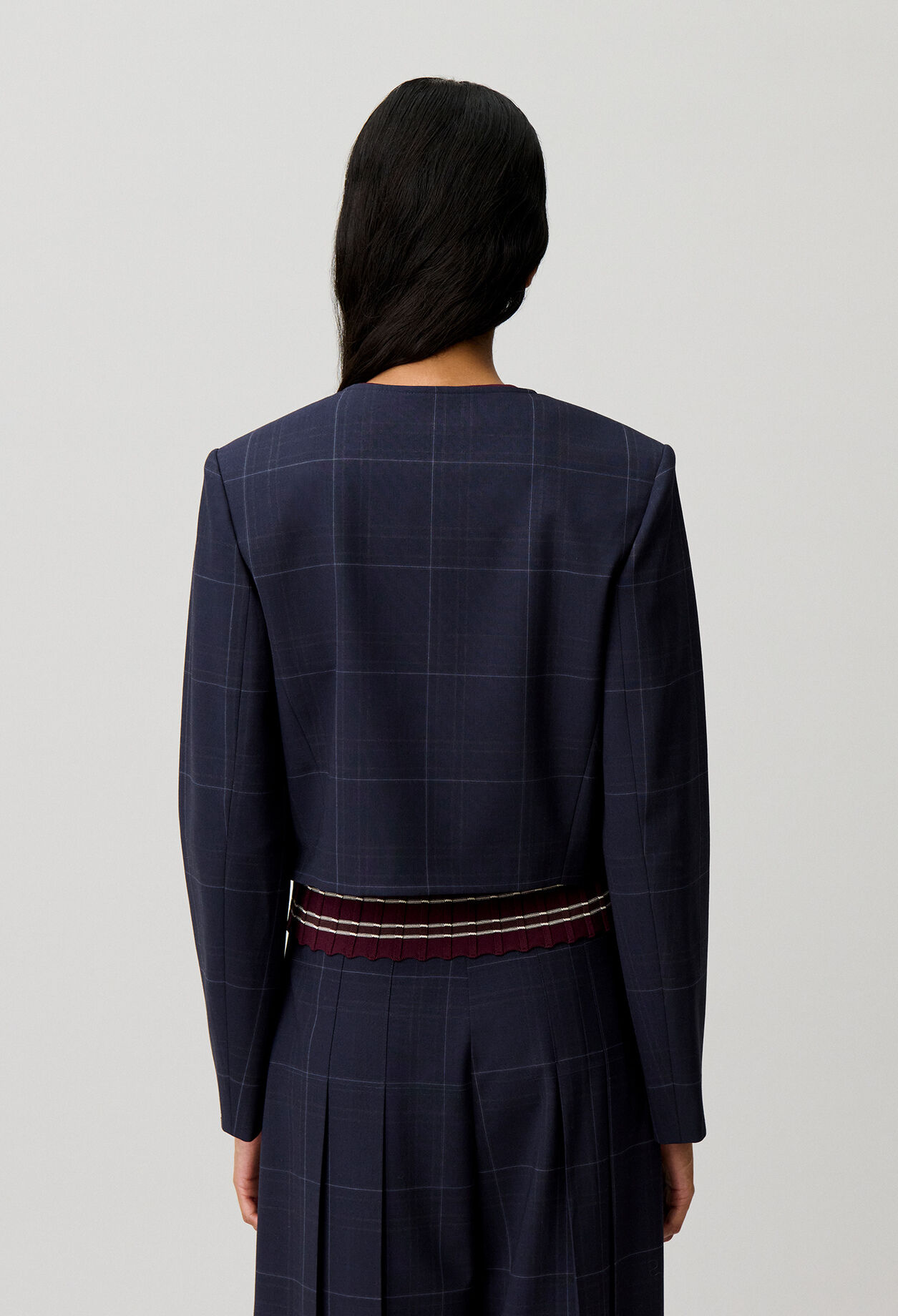 Chaqueta recta de cuadros