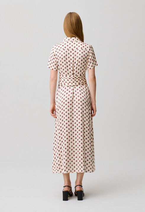 Vestido satinado estampado floral