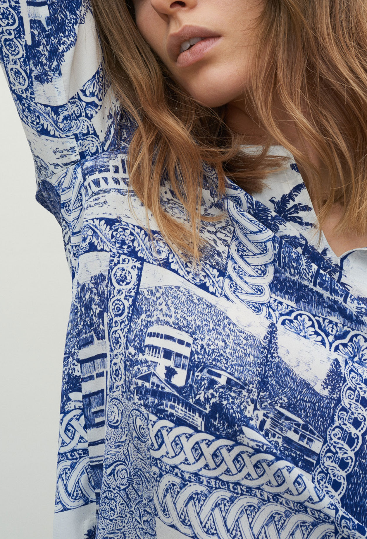 Blusa estampada de seda