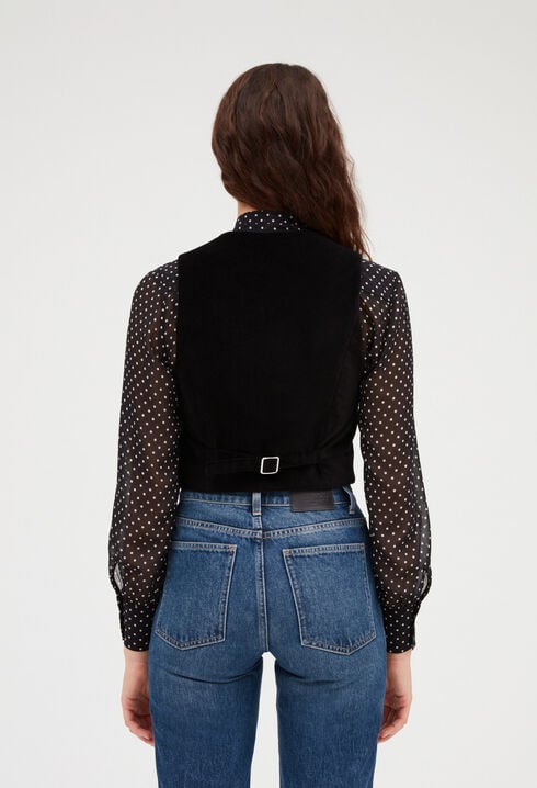 Chaqueta de traje de terciopelo negro