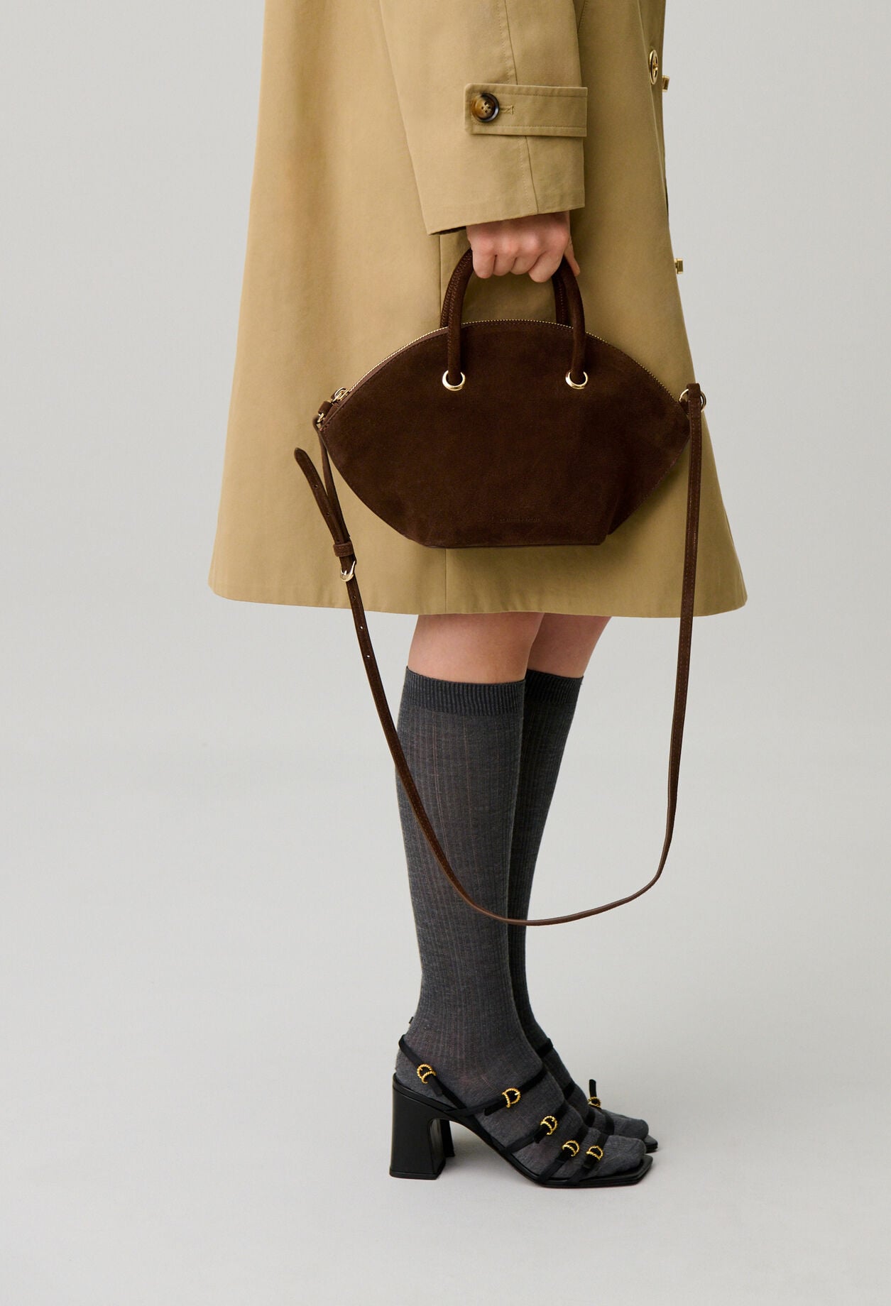 Bolso de mano de ante flexible