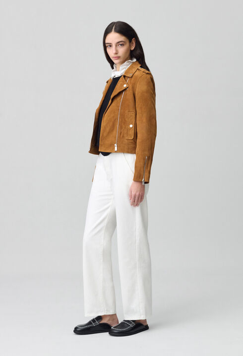Chaqueta biker de ante