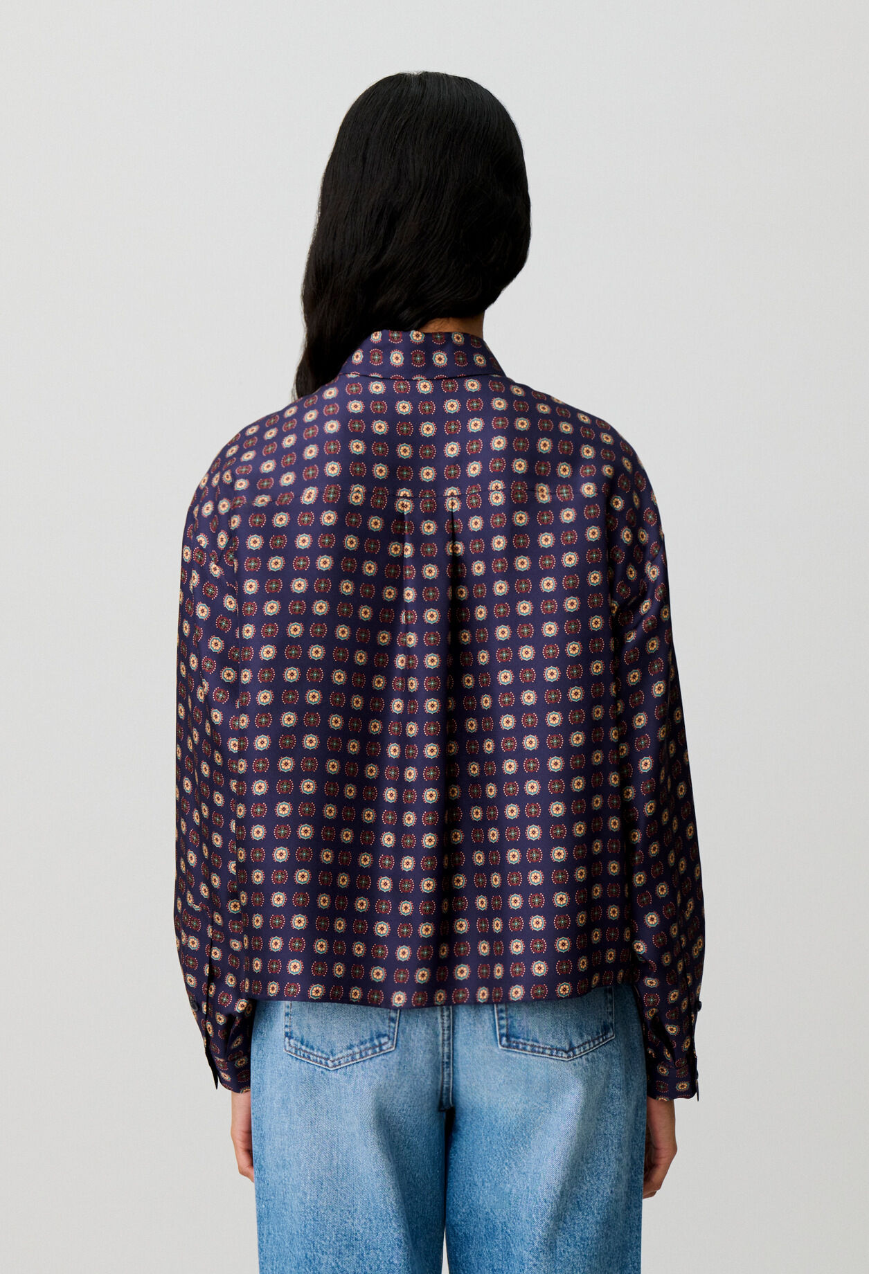 Camisa estampada de seda