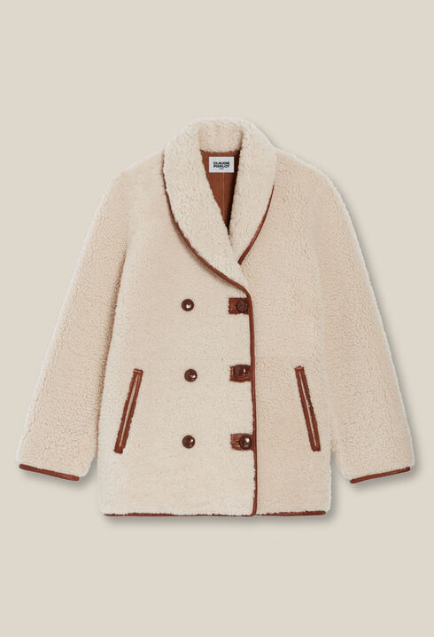 Abrigo reversible de piel lanosa