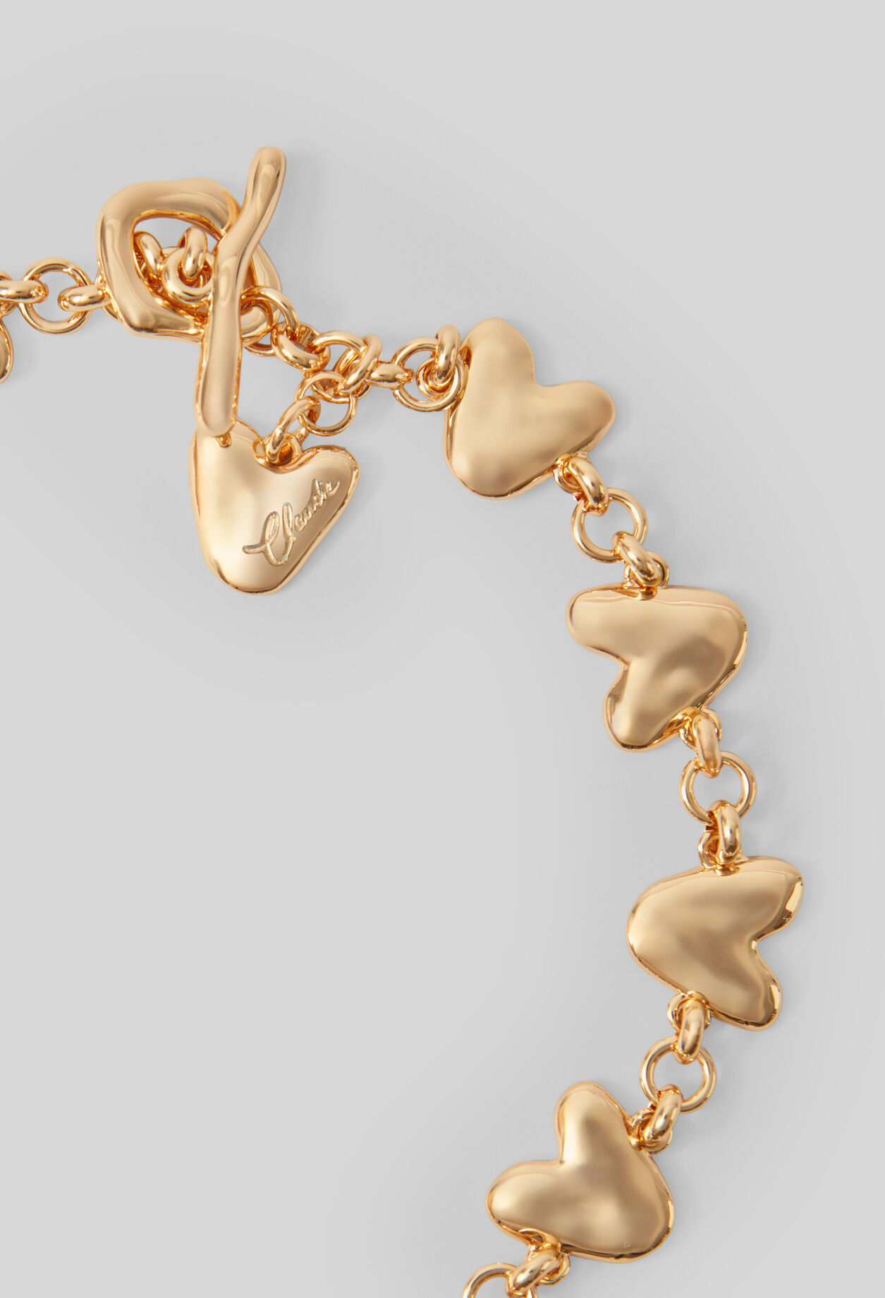 Collar de corazones martillados