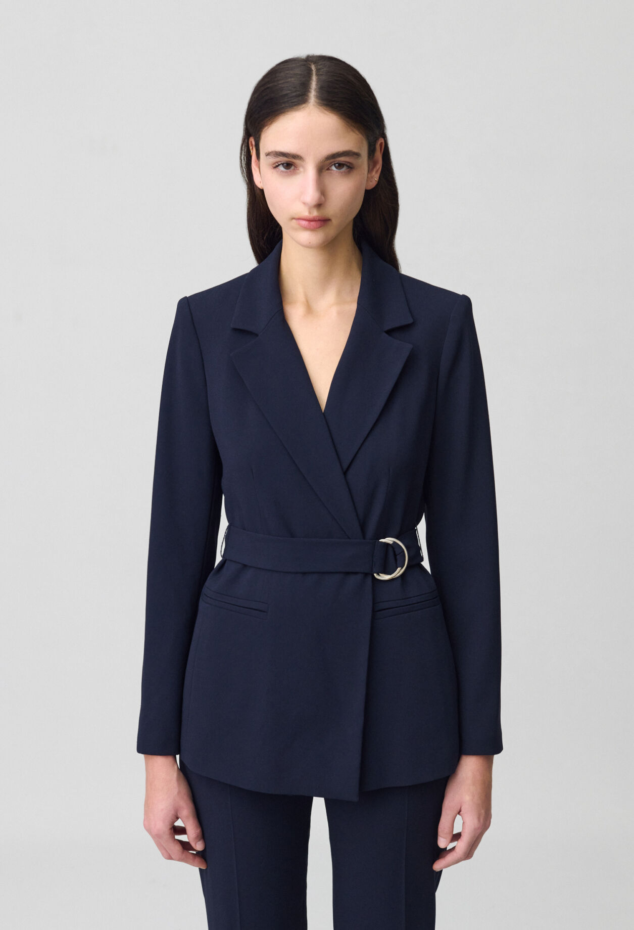 Chaqueta sastre lisa entallada 