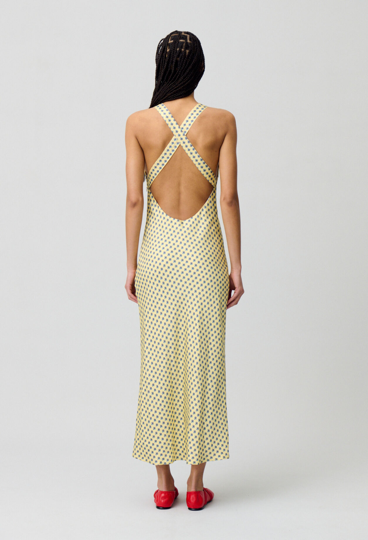 Vestido largo de raso