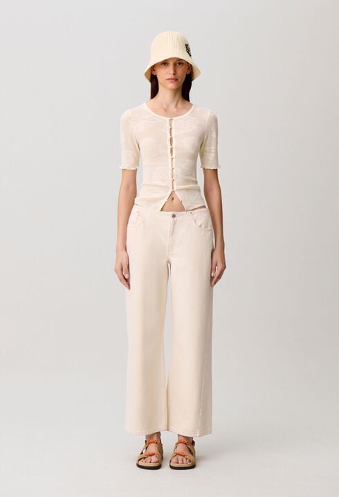 C&aacute;rdigan de punto con flores