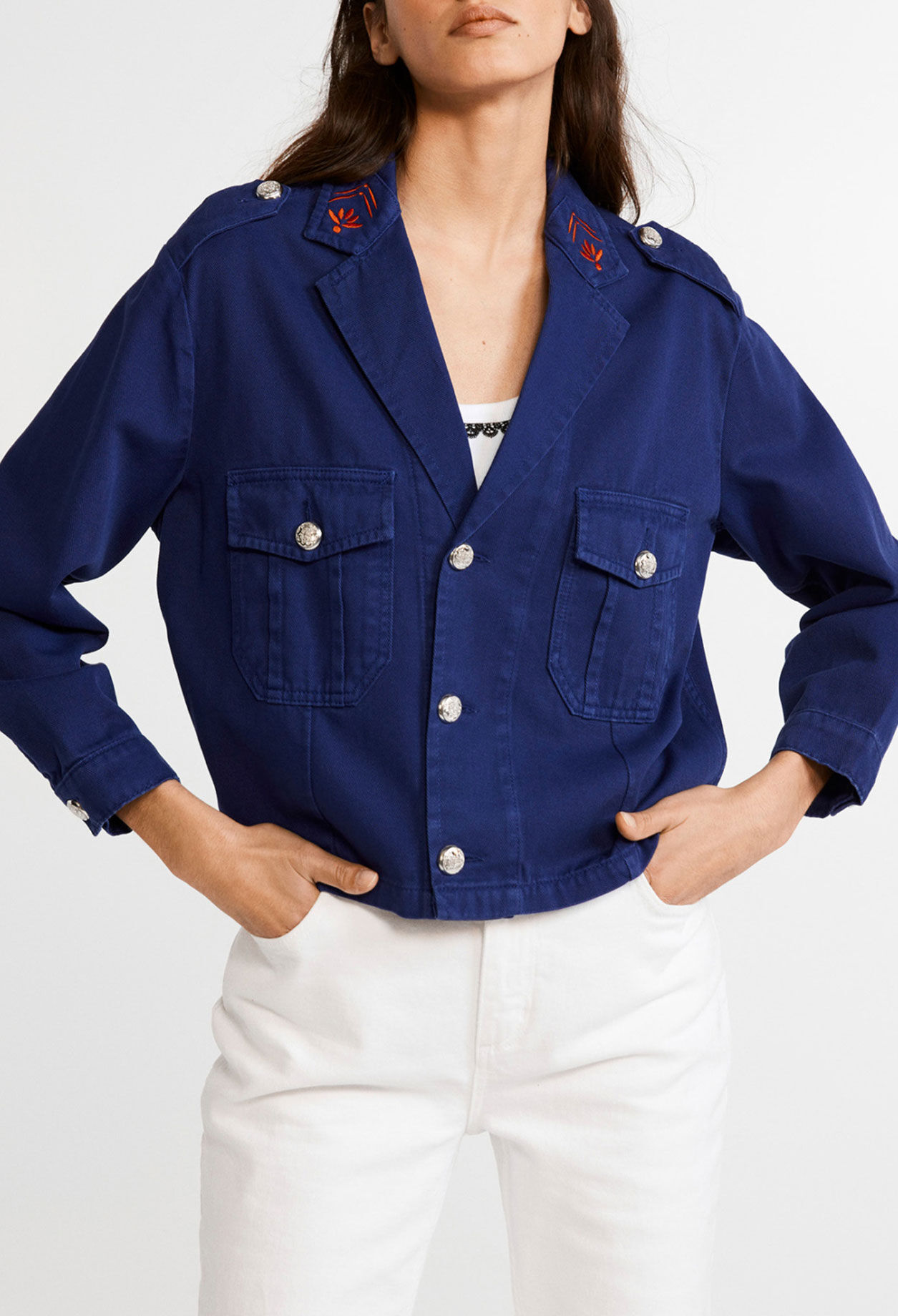 Chaqueta corta vaquera de algodón bio