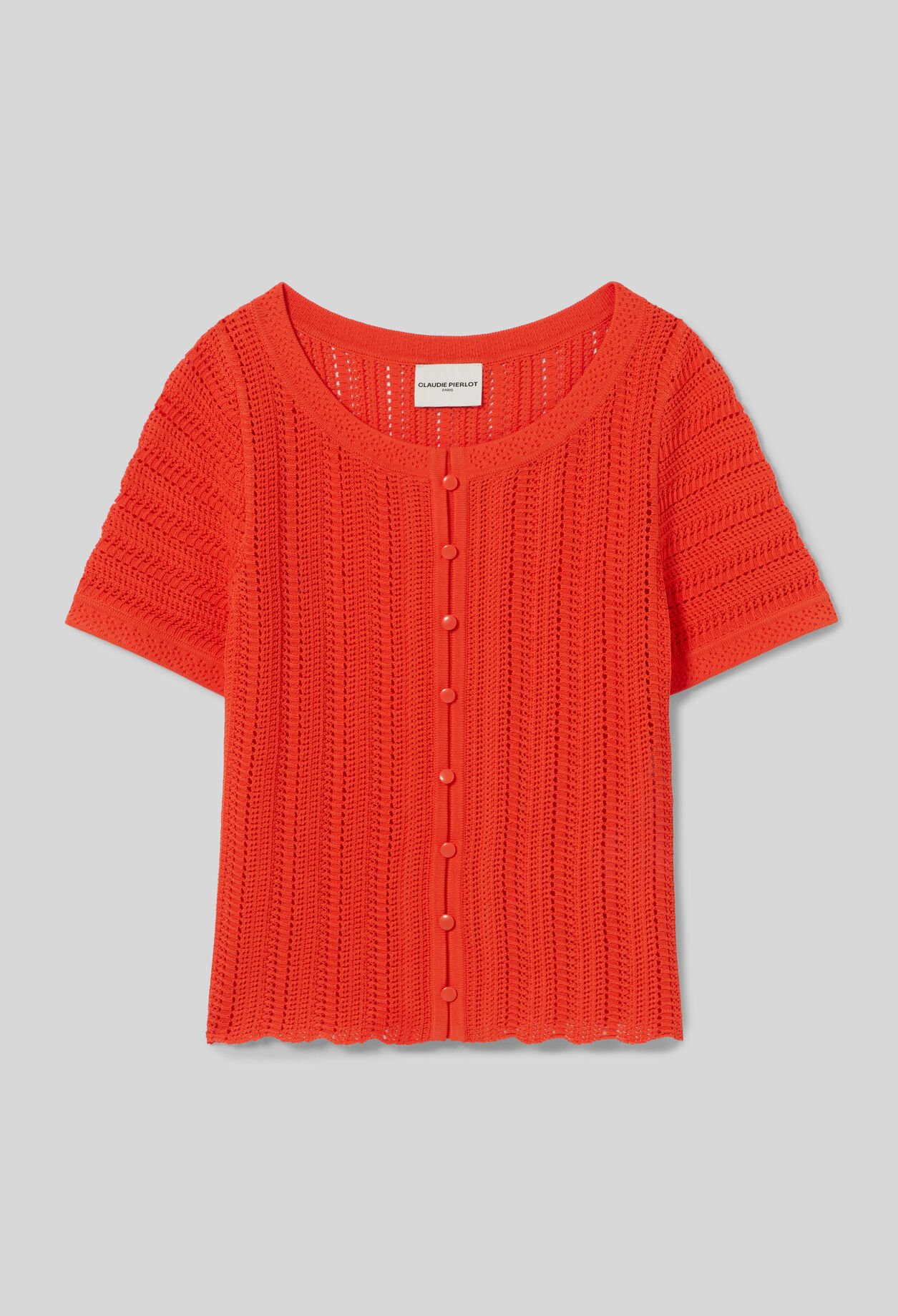 Top de ganchillo manga corta