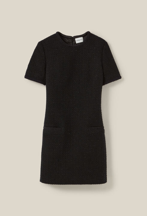 Vestido corto de tweed negro
