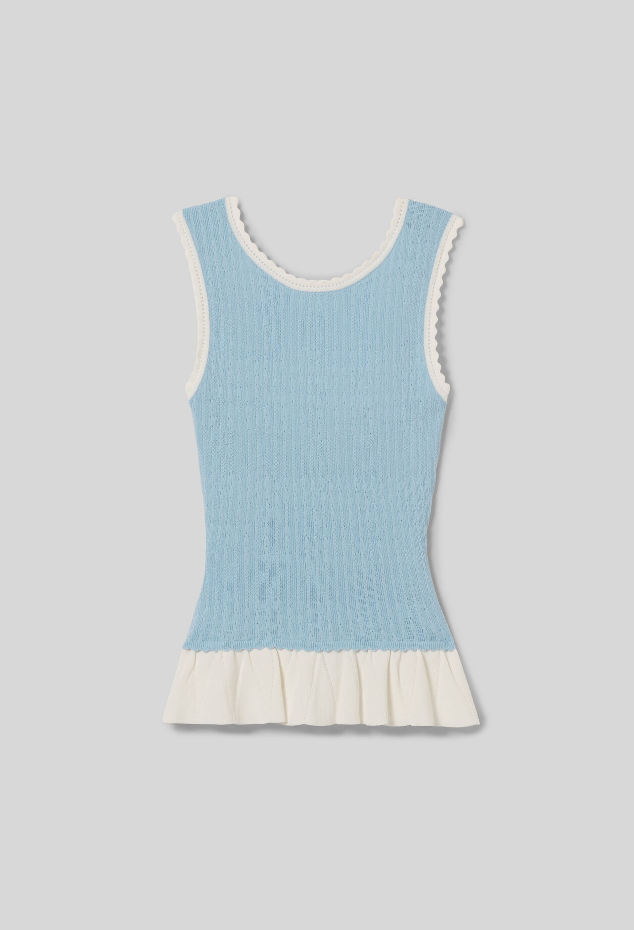 Top de punto cuello redondo