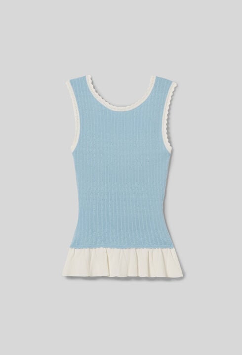 Top de punto cuello redondo
