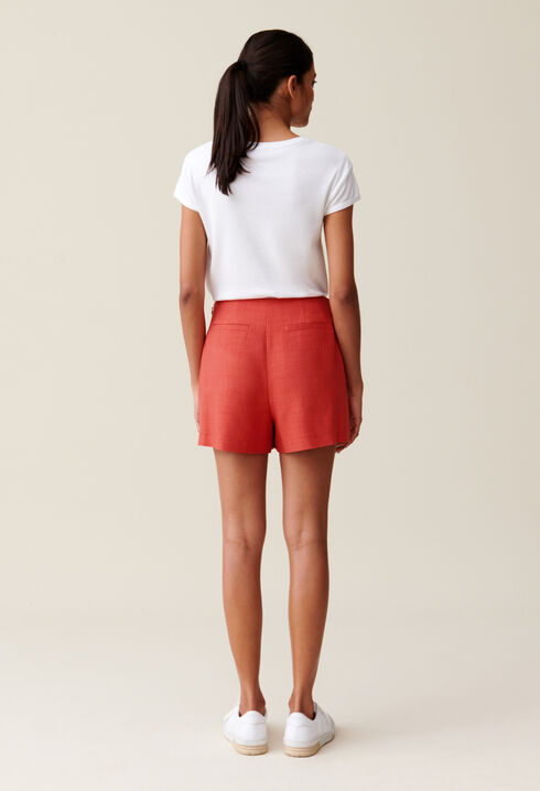 Falda-pantalón cruzada terracota