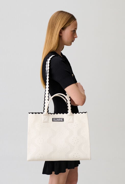 Bolso de punto bicolor