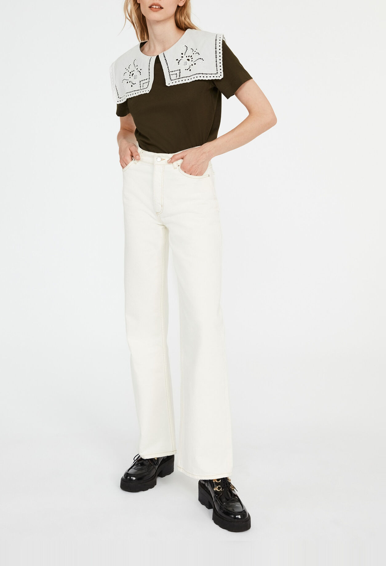 Camiseta recta con cuello bebé