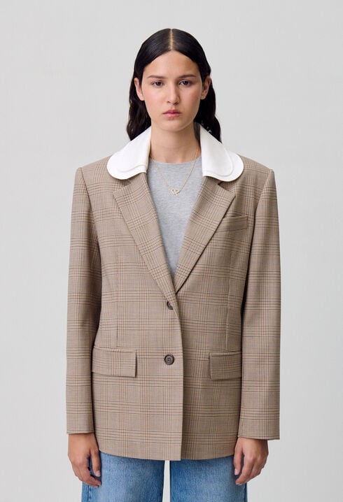 Chaqueta americana recta a cuadros
