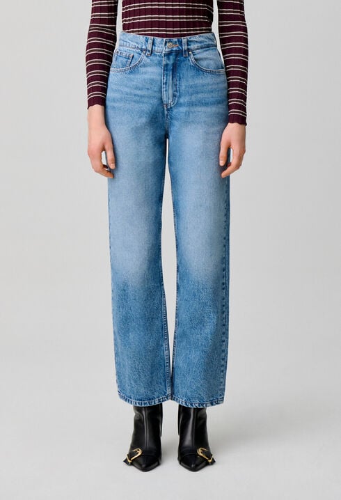 Vaquero recto denim lavado
