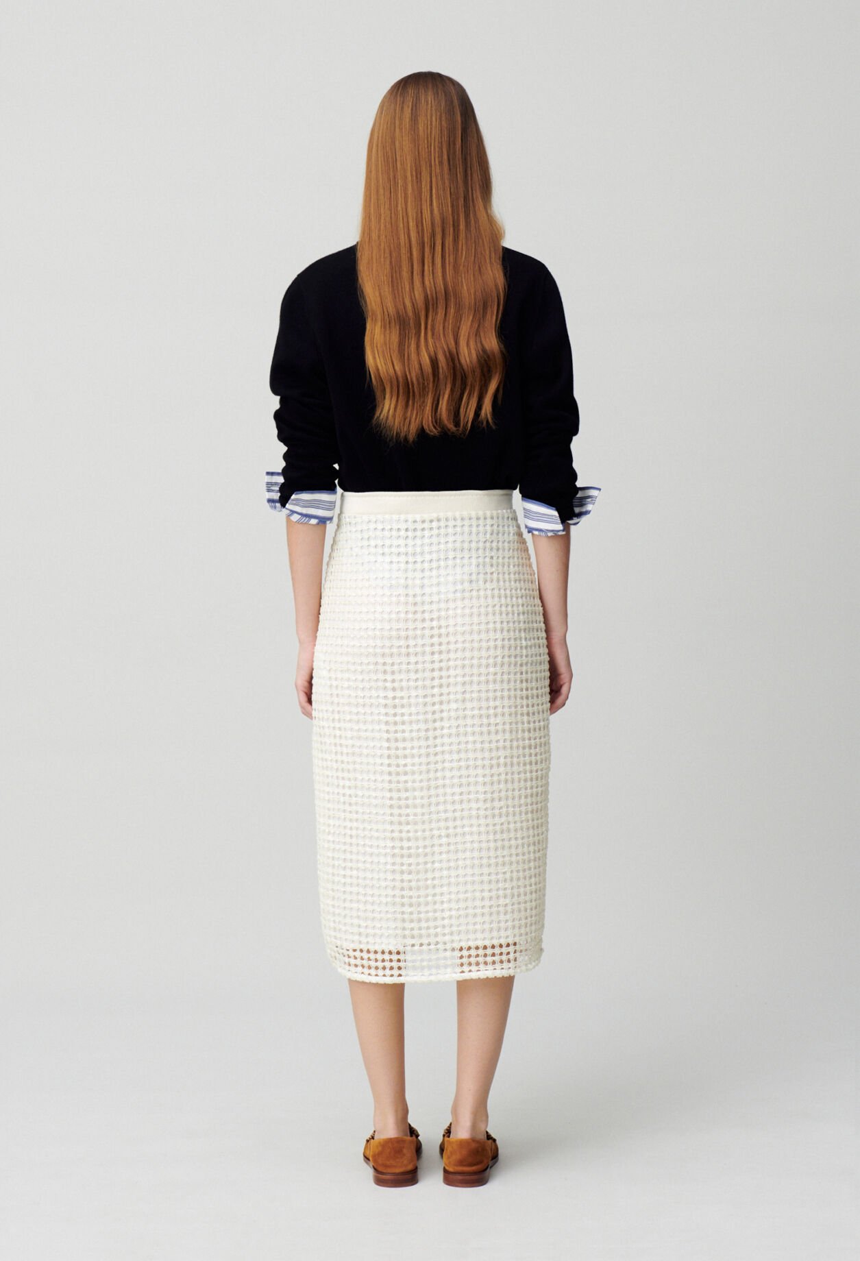 Falda midi de crochet