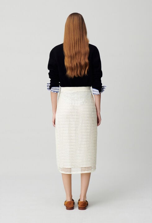 Falda midi de crochet