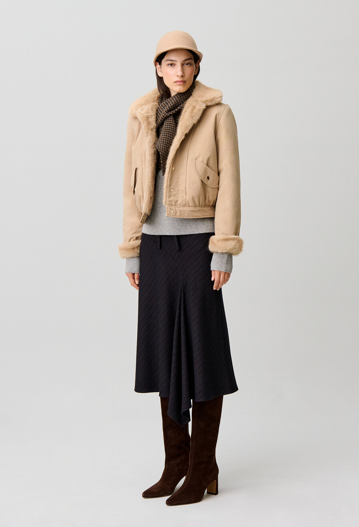 Parka corta de nylon reversible