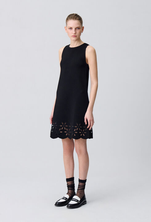 Vestido corto de punto fino